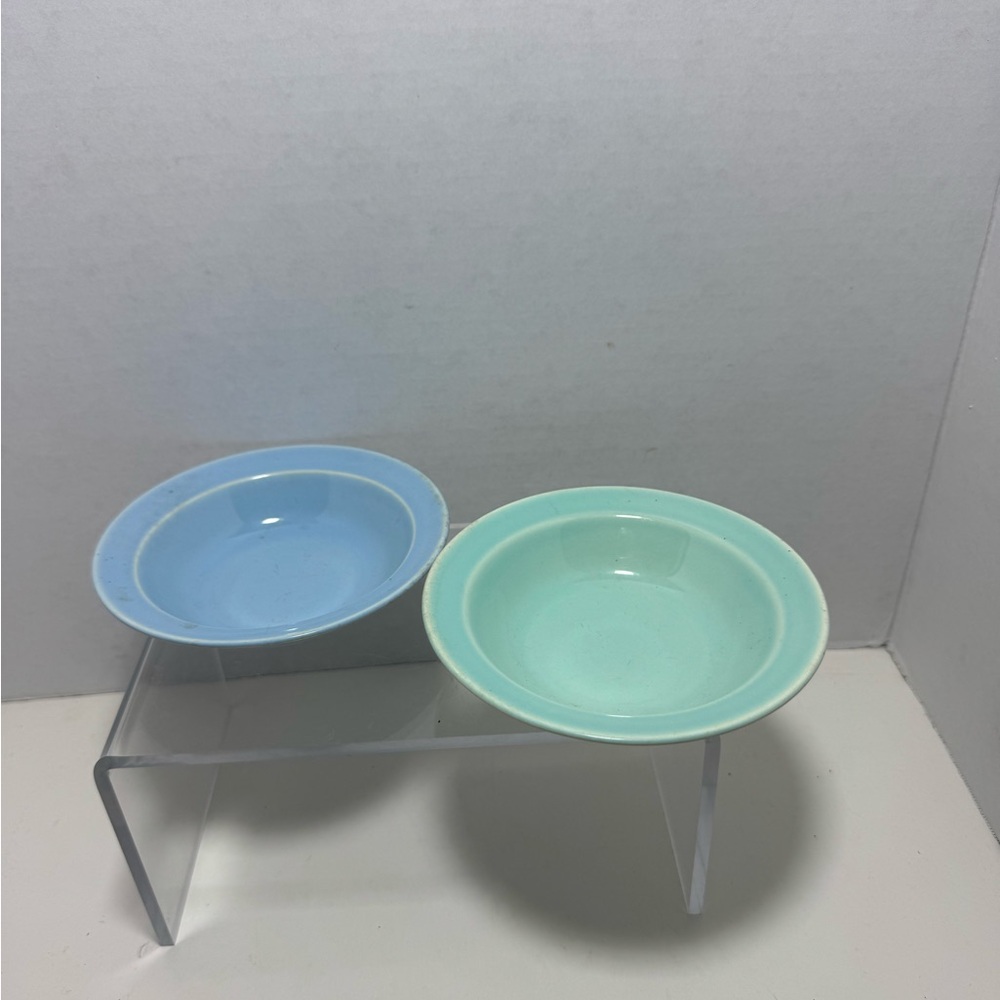 Lot of 2 Vtg Lou – Ray pastels TS&T 5 1/2 “berry fruit sauce dessert bowls USA